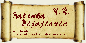 Malinka Mijajlović vizit kartica
